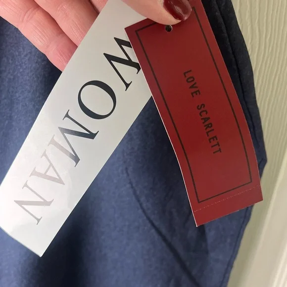 Navy Straight Skirt - Picture 2 of 6